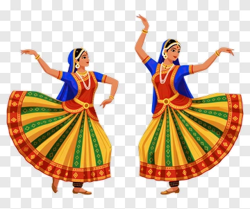 Dancers Performing Traditional Indian Dance PNG