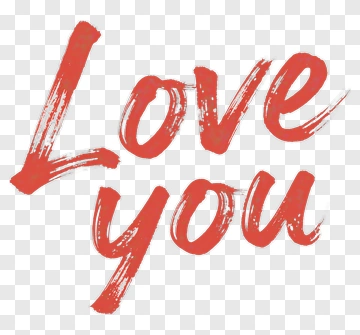 Love You Text Design PNG