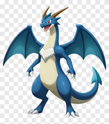 Dragon Character With Blue Wings PNG