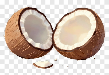 Coconut Halves With Creamy Interior PNG