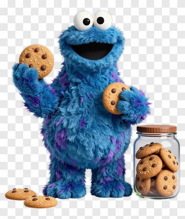 Cookie Monster Holding Cookies PNG