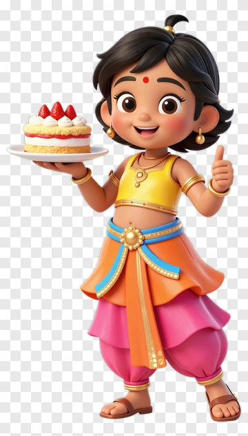 Happy Child Holding A Cake PNG