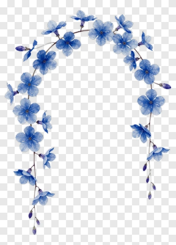 Blue Floral Arch Decoration PNG