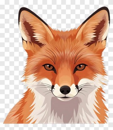 Illustration Of A Fox Head PNG
