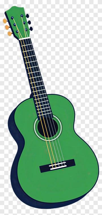 Green Acoustic Guitar PNG