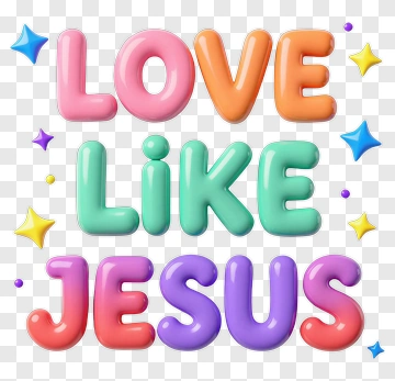 Colorful Love Like Jesus Text PNG