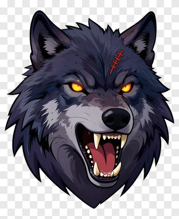 Angry Cartoon Wolf Head PNG