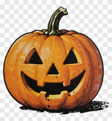 Halloween Pumpkin With A Smiling Face PNG