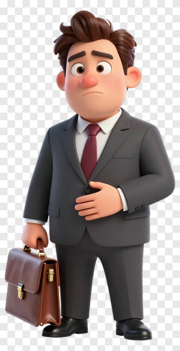 Cartoon Businessman Holding A Briefcase PNG