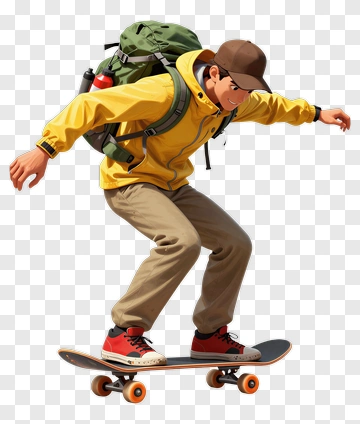 Skateboarder Performing A Trick PNG