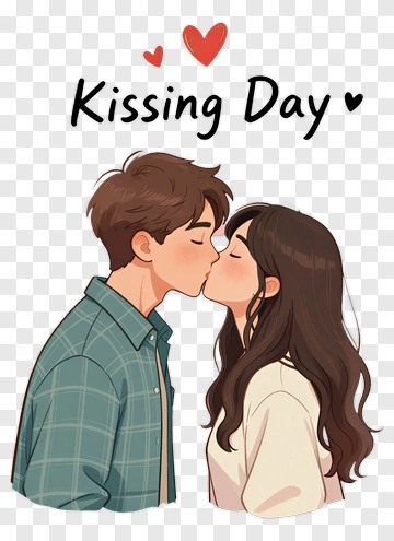 Kissing Day Illustration PNG