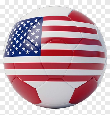 Soccer Ball With American Flag Design PNG