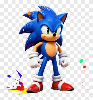 3D Blue Hedgehog Character PNG
