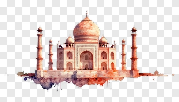 Watercolor Taj Mahal PNG