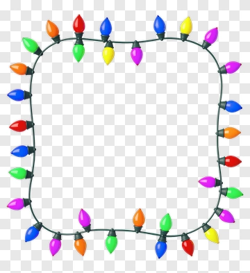 Colorful Christmas Light String Frame PNG