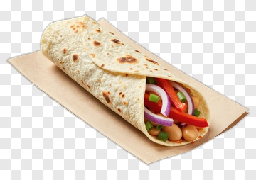 Tasty Tortilla Wrap Filled With Vegetables PNG