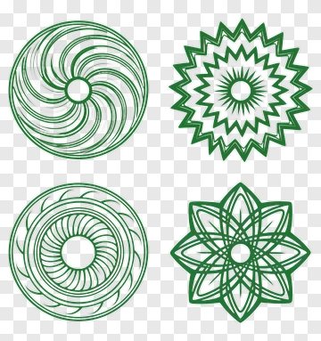 Green Decorative Geometric Patterns PNG