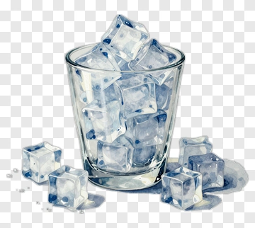 Glass Of Ice Cubes PNG