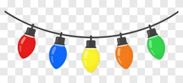 Colorful Christmas String Lights PNG
