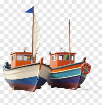 Colorful Fishing Boats PNG