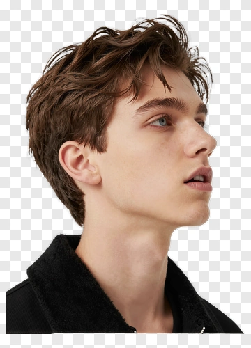 Young Man With Short Hair And Side Profile PNG