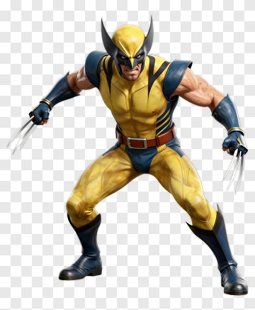 Wolverine Character In Action Pose PNG