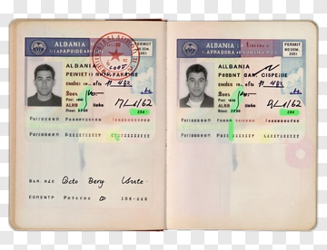 Albanian Passport Identification Document PNG