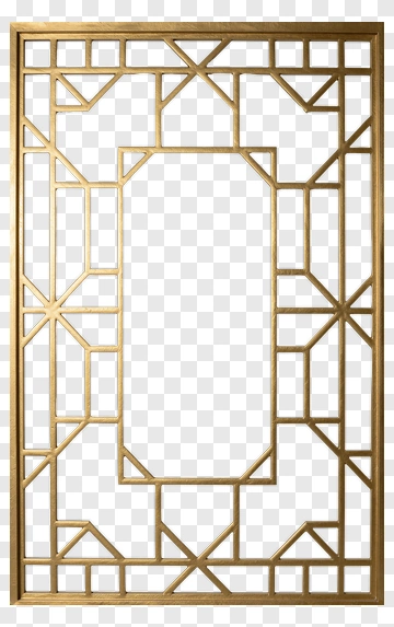 Geometric Gold Frame PNG