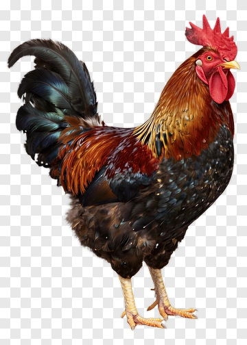 Realistic Rooster Standing Proudly PNG