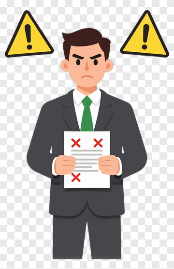 Angry Businessman Holding Rejected Document PNG