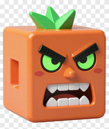 Angry Cartoon Orange Character PNG