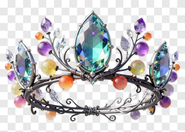Colorful Crown With Gemstones PNG