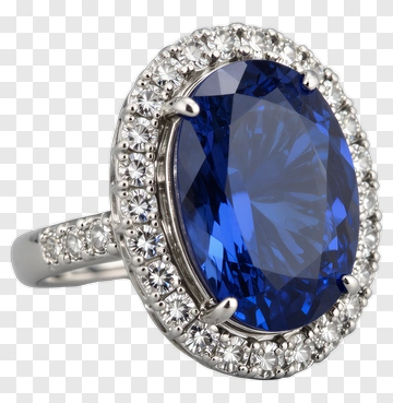 Blue Sapphire Ring With Diamond Accents PNG