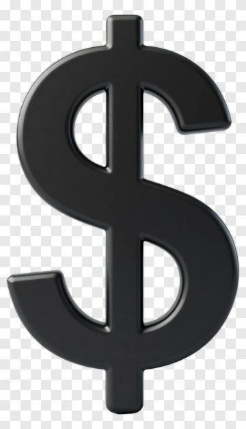 Black Dollar Sign PNG