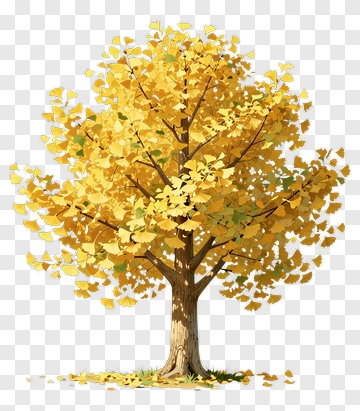 Colorful Tree With Yellow Leaves PNG
