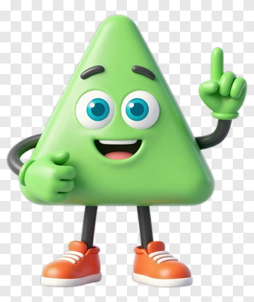 Cartoon Green Triangle Character With A Thumbs Up PNG