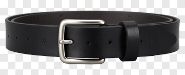Black Leather Belt With Silver Buckle PNG