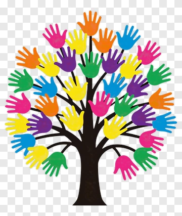 Colorful Handprint Tree PNG