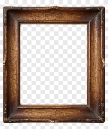 Vintage Wooden Picture Frame PNG