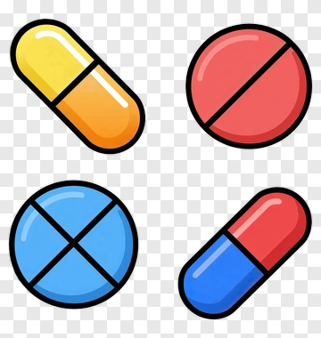 Colorful Pills And Capsules PNG