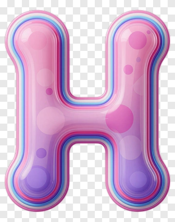 Colorful 3D Letter H PNG