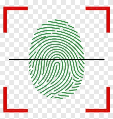Fingerprint Design With Scanning Borders PNG