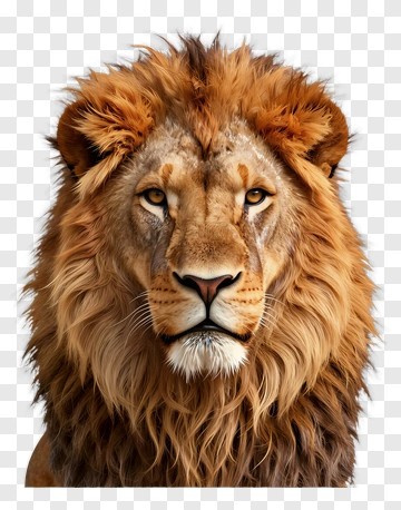 Realistic Lion Portrait PNG