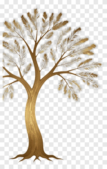 Golden Tree With Intricate Branches PNG