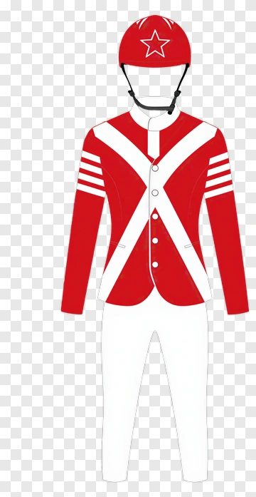 Jockey Uniform With Red And White Design PNG