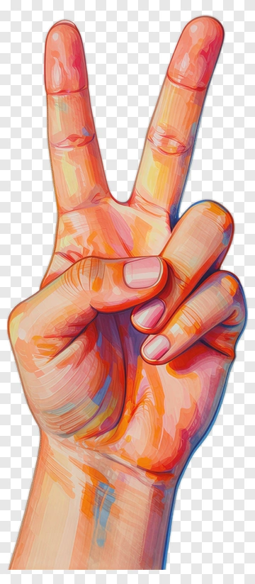 Hand Making A Peace Sign PNG