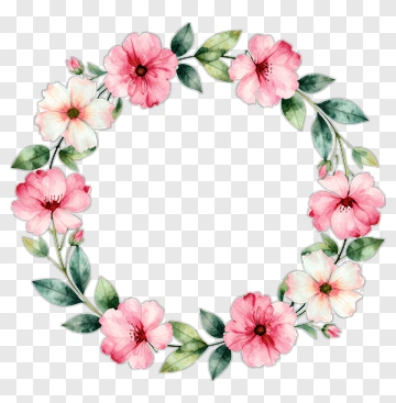 Watercolor Floral Wreath PNG
