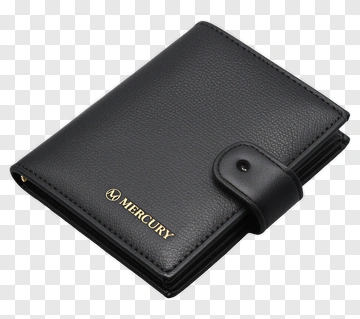 Black Leather Wallet With Mercury Logo PNG