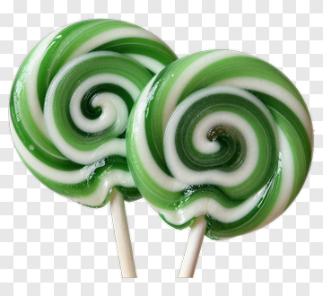 Green And White Swirl Lollipops PNG