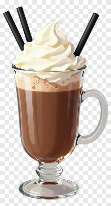 Chocolate Milkshake With Whipped Cream PNG